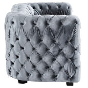 Grey velvet loveseat with tufted seats and back by Global additional picture 2