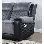 Two-tone dark gray fabric recliner sofa by Global additional picture 11