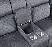 Two-tone dark gray fabric recliner sofa by Global additional picture 12
