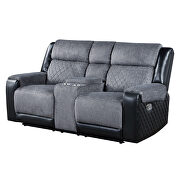 Two-tone dark gray fabric recliner sofa by Global additional picture 4