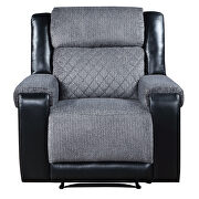 Two-tone dark gray fabric recliner sofa by Global additional picture 5