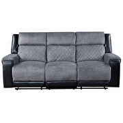 Two-tone dark gray fabric recliner sofa by Global additional picture 7