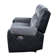 Two-tone dark gray fabric recliner sofa by Global additional picture 9