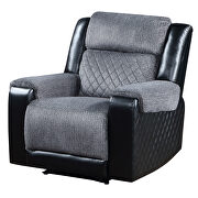 Two-tone dark gray fabric recliner chair by Global additional picture 2