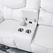 Blanche white power console reclining loveseat by Global additional picture 2