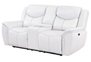 Blanche white power console reclining loveseat by Global additional picture 3