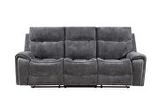 Charcoal fabric reclining sofa by Global additional picture 11