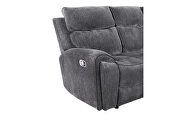 Charcoal fabric reclining sofa by Global additional picture 4