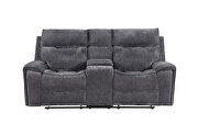 Charcoal fabric reclining sofa by Global additional picture 5