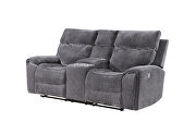 Charcoal fabric reclining sofa by Global additional picture 7