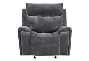 Charcoal fabric reclining sofa by Global additional picture 9