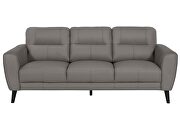 Light grey leather sofa in contemporary style by Global additional picture 2