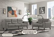 Light grey leather sofa in contemporary style by Global additional picture 5