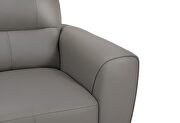 Light grey leather loveseat in contemporary style by Global additional picture 2