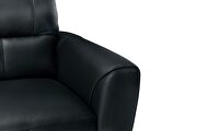 Black leather sofa in contemporary style by Global additional picture 3