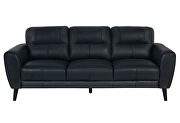 Black leather sofa in contemporary style by Global additional picture 4
