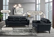 Black leather sofa in contemporary style by Global additional picture 5