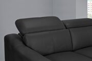 Dark grey leather sofa with adjustable headrests by Global additional picture 2