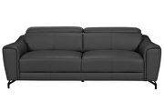 Dark grey leather sofa with adjustable headrests by Global additional picture 5