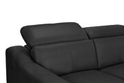 Dark grey leather loveseat with adjustable headrests by Global additional picture 2