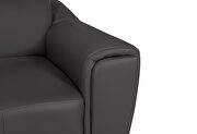 Dark grey leather loveseat with adjustable headrests by Global additional picture 3