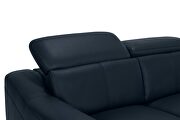 Navy blue leather loveseat with adjustable headrests by Global additional picture 2