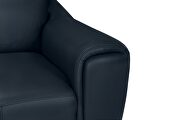Navy blue leather loveseat with adjustable headrests by Global additional picture 3