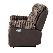 Brown corduroy / microfiber fabric manual recliner loveseat additional photo 2 of 4