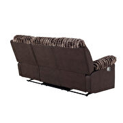 Brown corduroy / microfiber fabric manual recliner loveseat additional photo 5 of 4