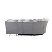 Gray recliner corduroy fabric sectional sofa w/ led by Global additional picture 8