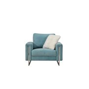 Elegant contemporary aqua fabric modern sofa by Global additional picture 2