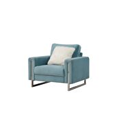Elegant contemporary aqua fabric modern sofa by Global additional picture 3