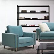Elegant contemporary aqua fabric modern sofa by Global additional picture 4