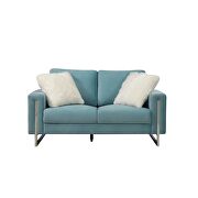 Elegant contemporary aqua fabric modern sofa by Global additional picture 5