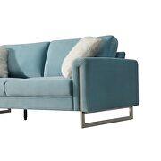Elegant contemporary aqua fabric modern sofa by Global additional picture 6