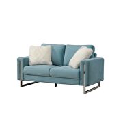 Elegant contemporary aqua fabric modern loveseat by Global additional picture 2