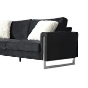 Elegant contemporary black fabric modern sofa additional photo 3 of 8