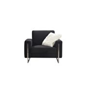 Elegant contemporary black fabric modern chair additional photo 3 of 3