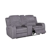 Power recliner sofa in gray fabric additional photo 4 of 5