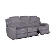 Power recliner sofa in gray fabric additional photo 5 of 5