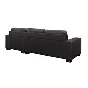 Right-facing dark gray pvc sectional sofa by Global additional picture 2
