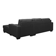 Right-facing dark gray pvc sectional sofa additional photo 3 of 9