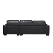 Right-facing dark gray pvc sectional sofa by Global additional picture 5