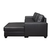 Right-facing dark gray pvc sectional sofa by Global additional picture 8
