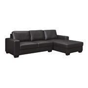 Right-facing dark gray pvc sectional sofa by Global additional picture 10