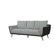 Two toned gray fabric / gray pu leather sofa by Global additional picture 8