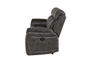 Grey reclining sofa in leather like-fabric by Global additional picture 12