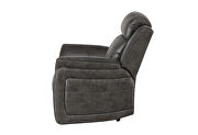 Grey reclining sofa in leather like-fabric by Global additional picture 9