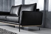 Black leather gel low profile contemporary sofa by Global additional picture 2