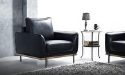 Black leather gel low profile contemporary sofa additional photo 3 of 8
